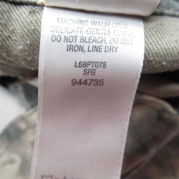 Cabelas Camo Pants Womens 6 Belted Cargo‎ Duck Hunting Woodland Bootcut 32x30 - Picture 9 of 15